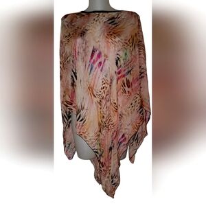 NWT Lara Guidotti Sz M Made in Italy Silk Poncho Kaftan Kimono Cottagecore Top